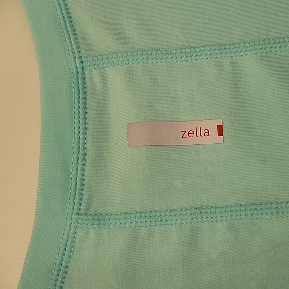 NWT Zella Flex Fit Ruched Workout Blue szXL short sleeve cotton spandex v neck - Picture 4 of 16